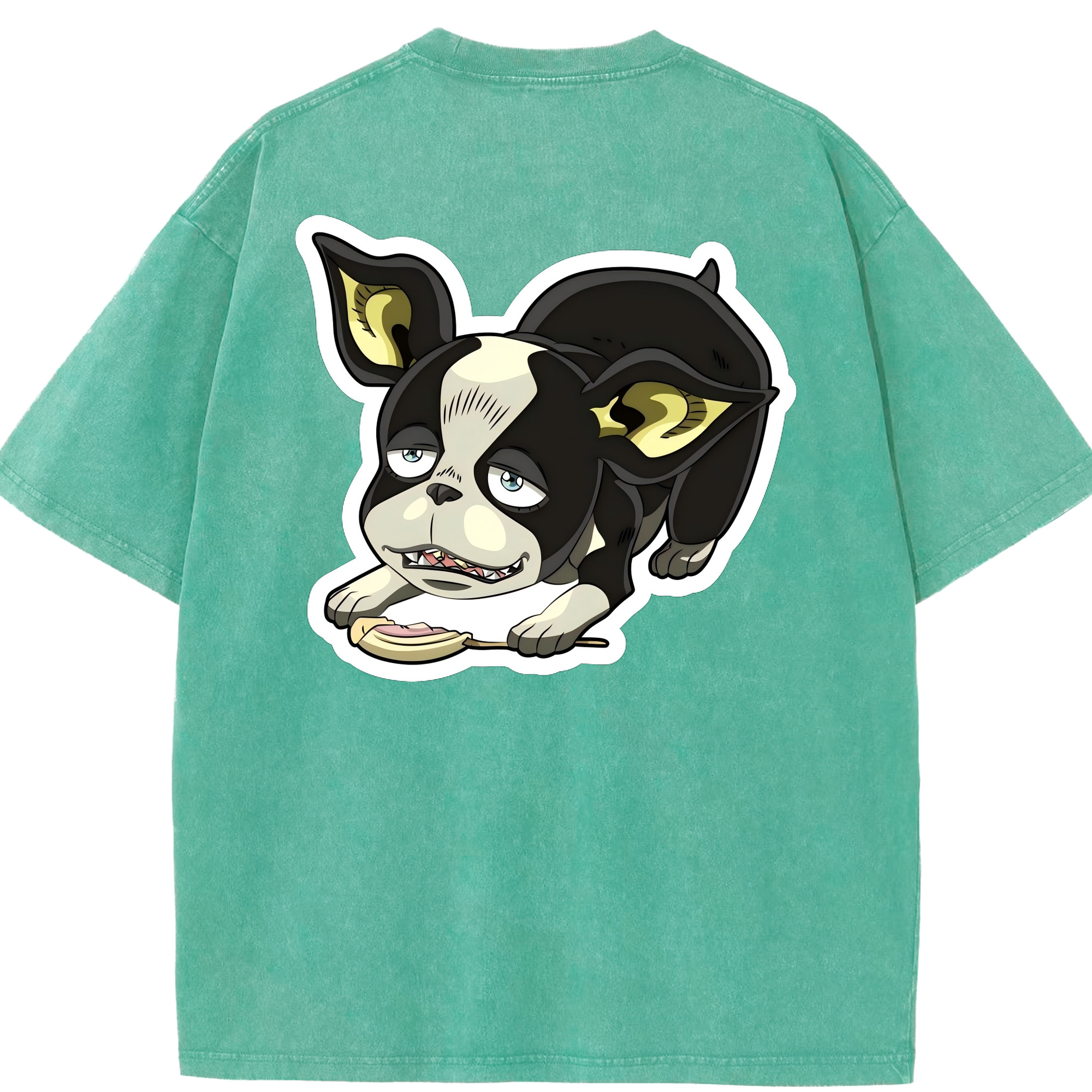 （画像用） ジョジョの奇妙な冒険 イギー JoJo's Bizarre Adventure Iggy 綿100% ヴィンテージ風 半袖Tシャツ（背面プリント）
